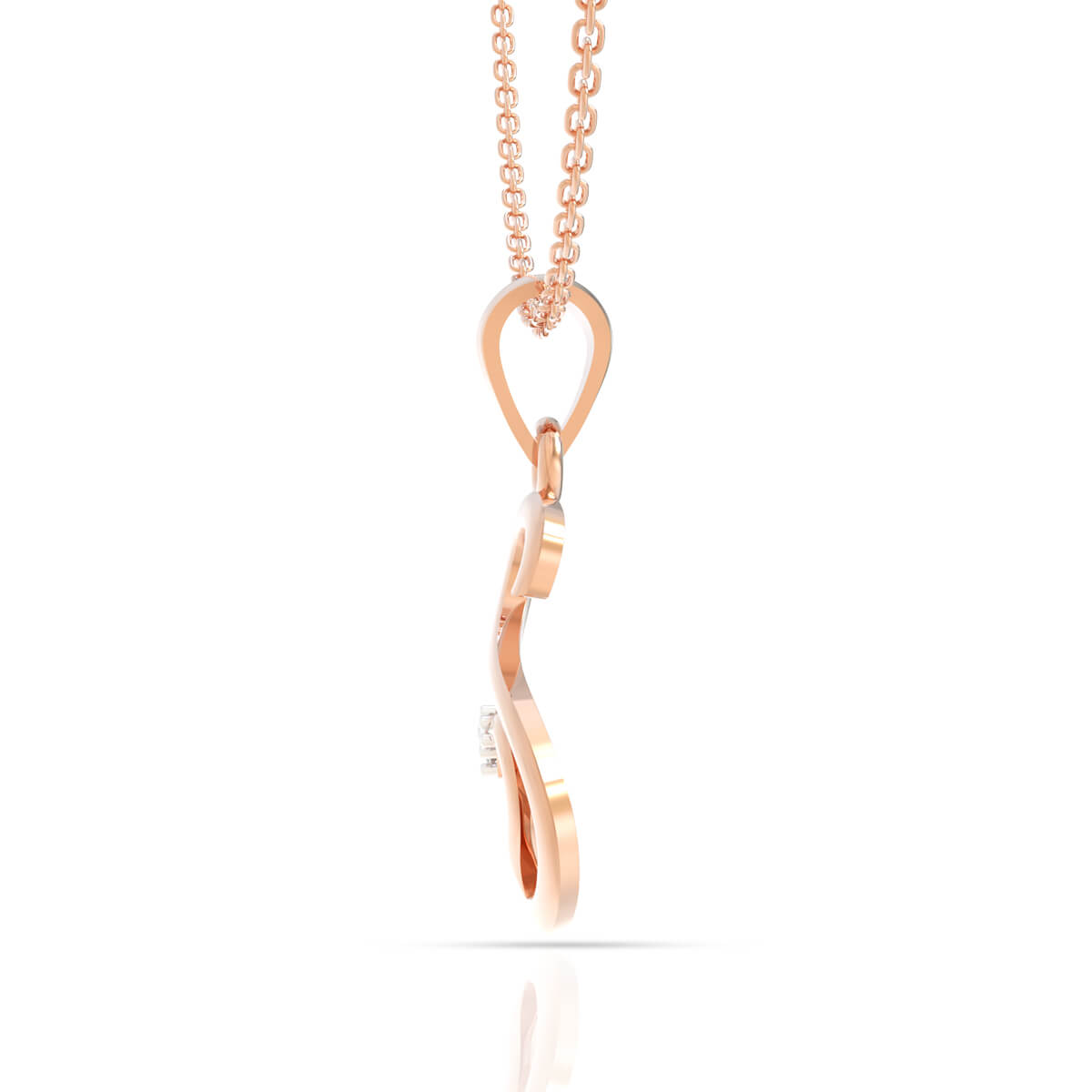 Shimmering S Alphabet Diamond Rose Gold Pendant