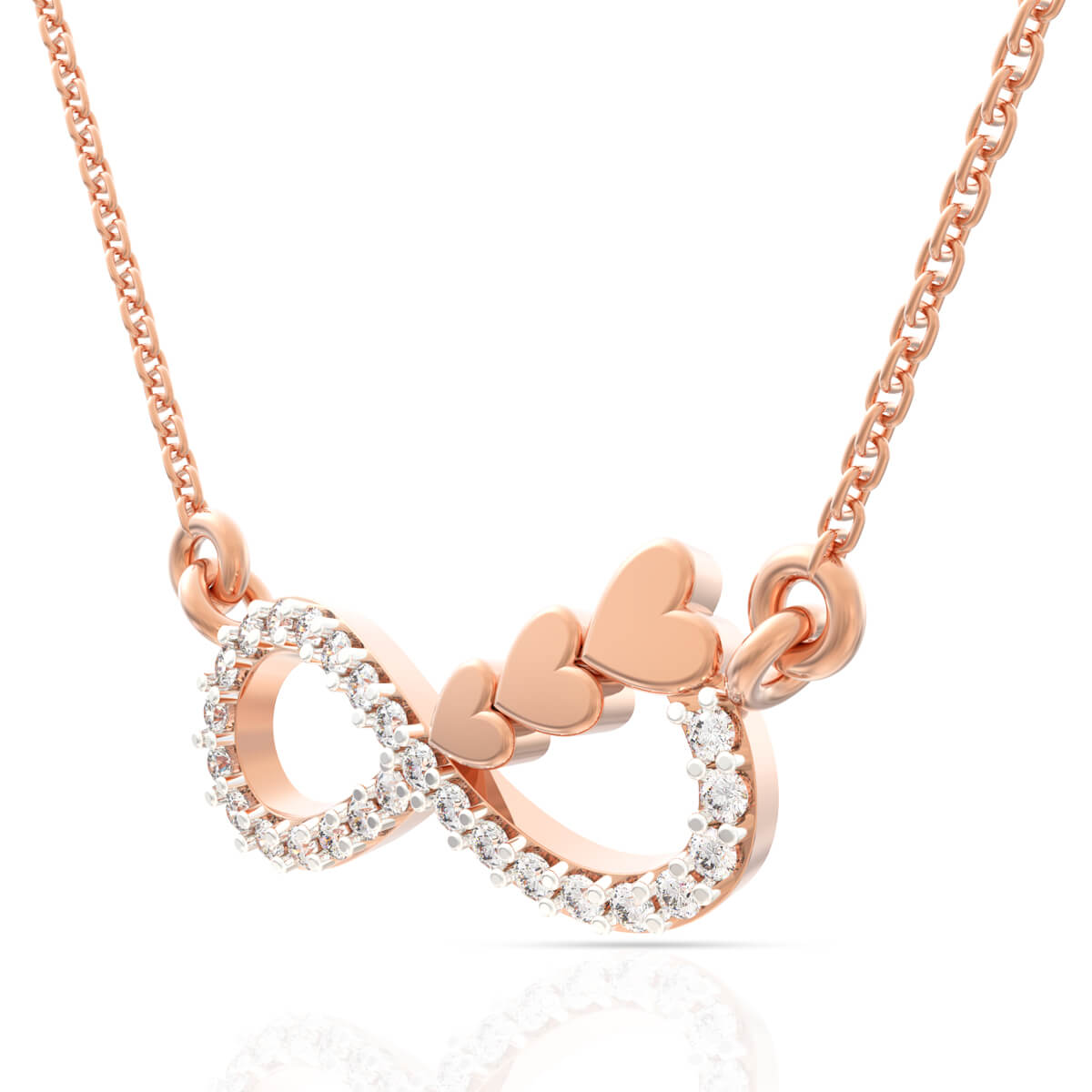Infinite Shimmer Diamond Rose Gold Pendant