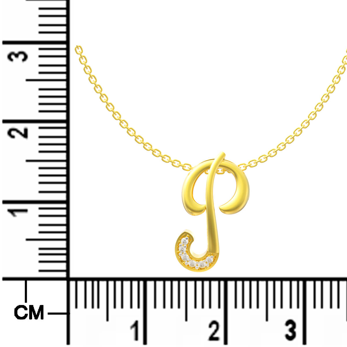 Sparkling P Alphabet Diamond Pendant