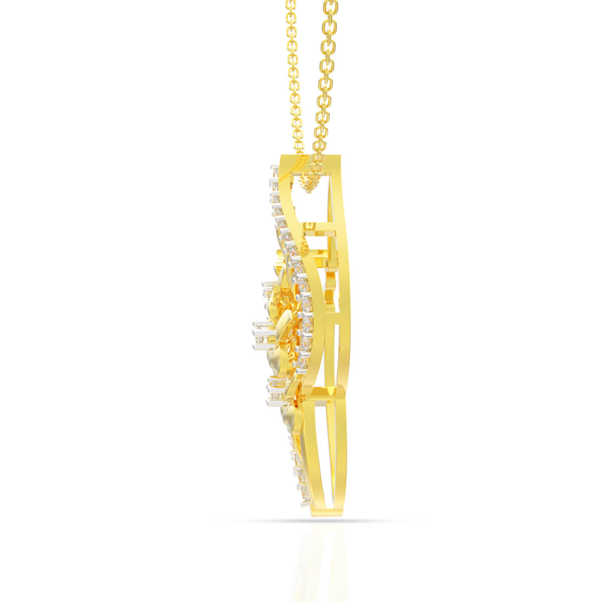 Shimmering Foliage Diamond Pendant