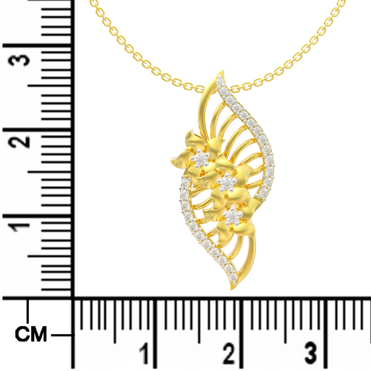 Shimmering Foliage Diamond Pendant