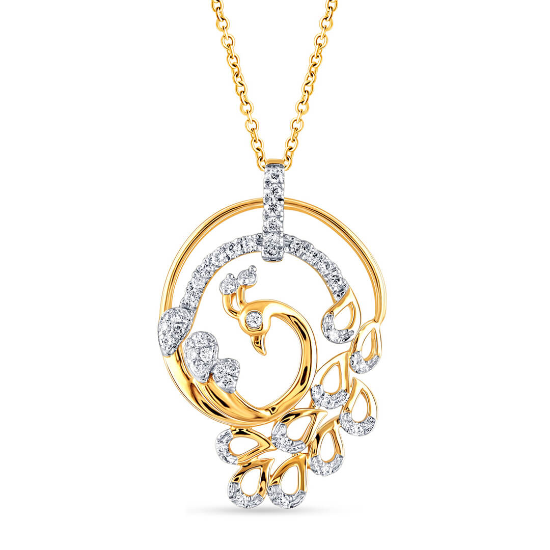 Marvelous Peacock Radiance Diamond Pendant