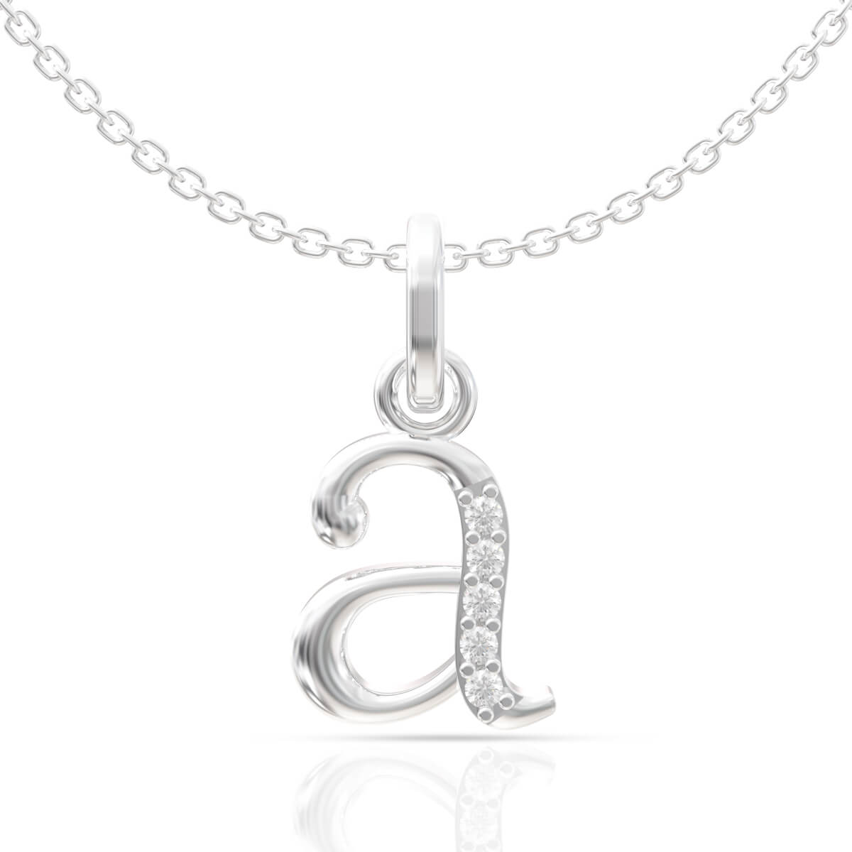 Dazzling A Alphabet Gold Pendant