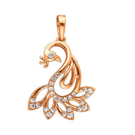 Dazzling Elegant Peacock Diamond Pendant