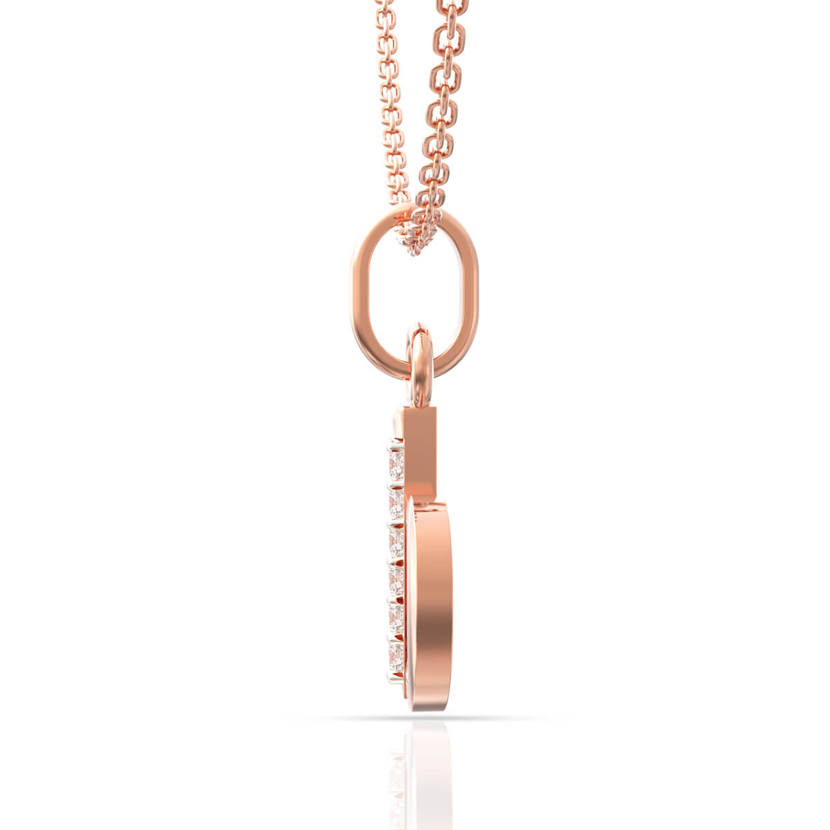 Bright Charm B Alphabet Diamond Rose Gold Pendant