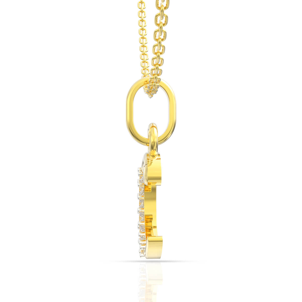 Charming Glow C Alphabet Diamond Pendant