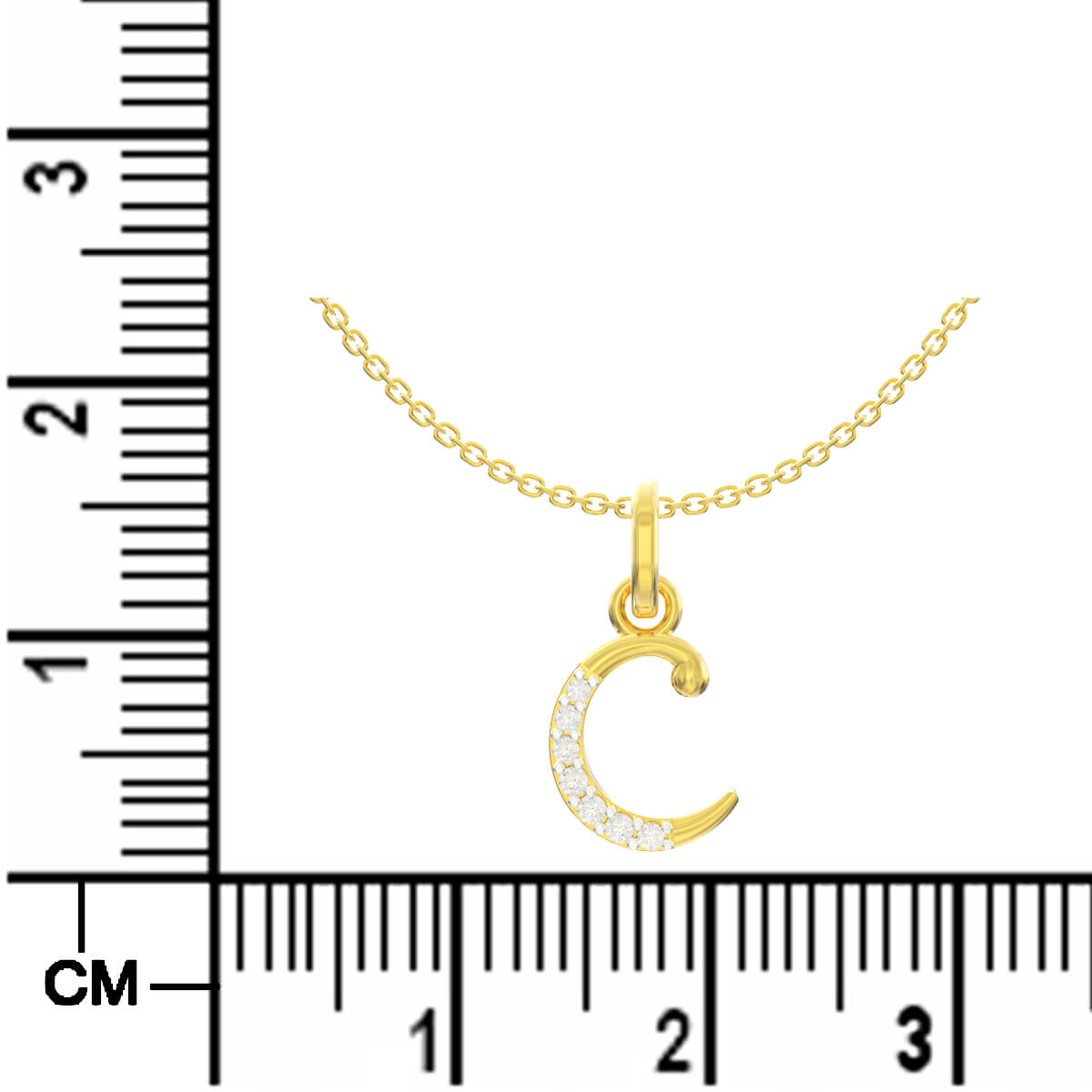 Charming Glow C Alphabet Diamond Pendant