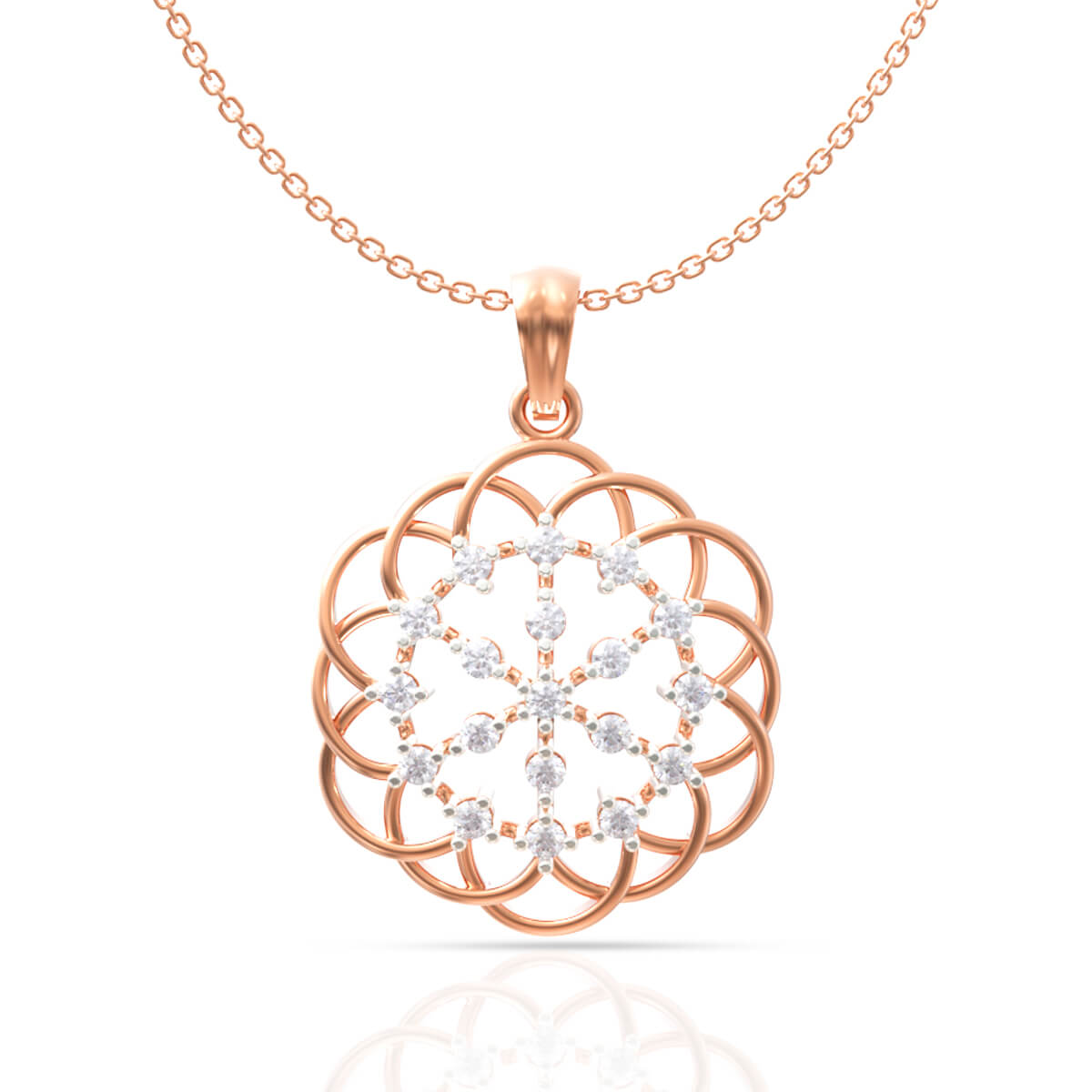 Alluring Shine Diamond Rose Gold Pendant