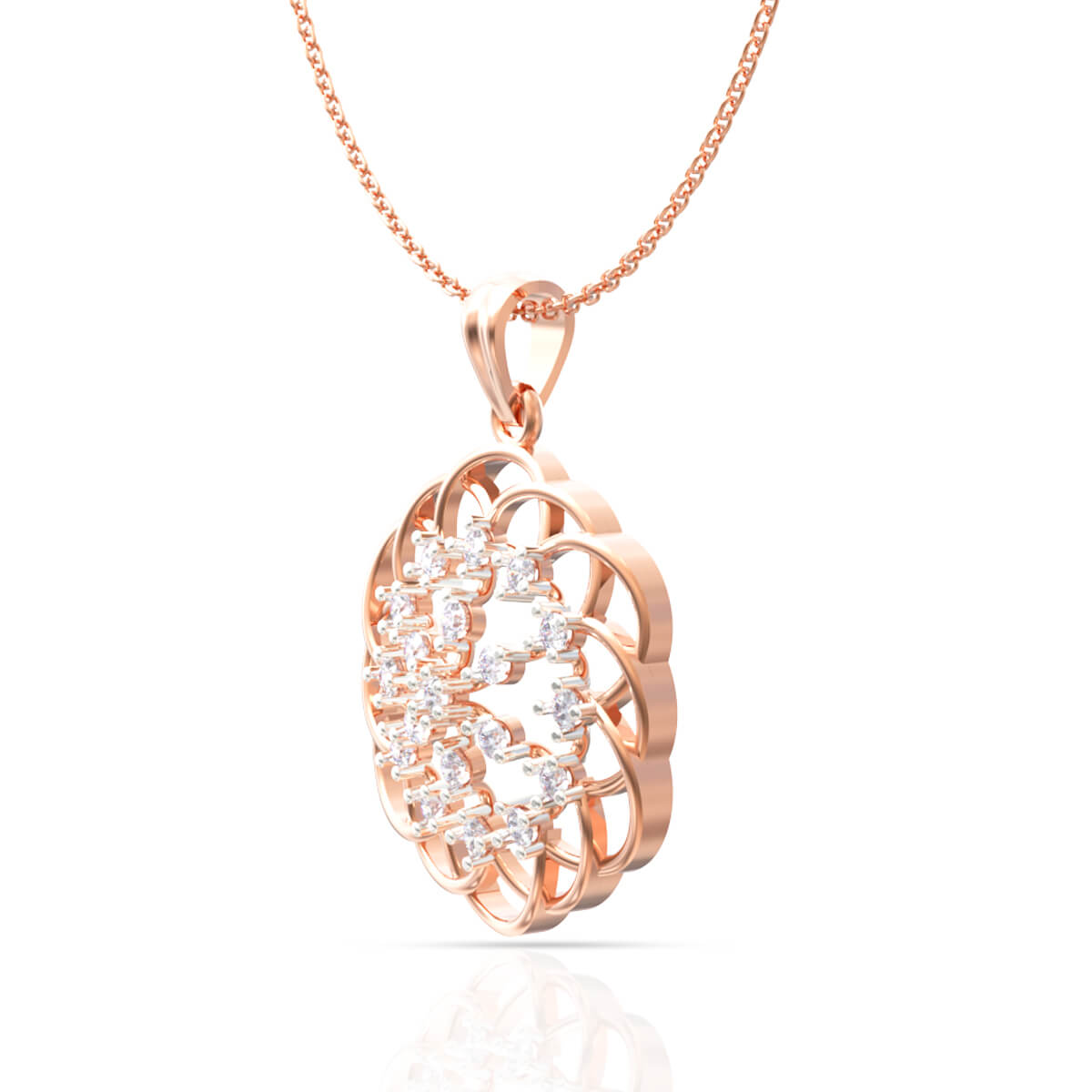 Alluring Shine Diamond Rose Gold Pendant