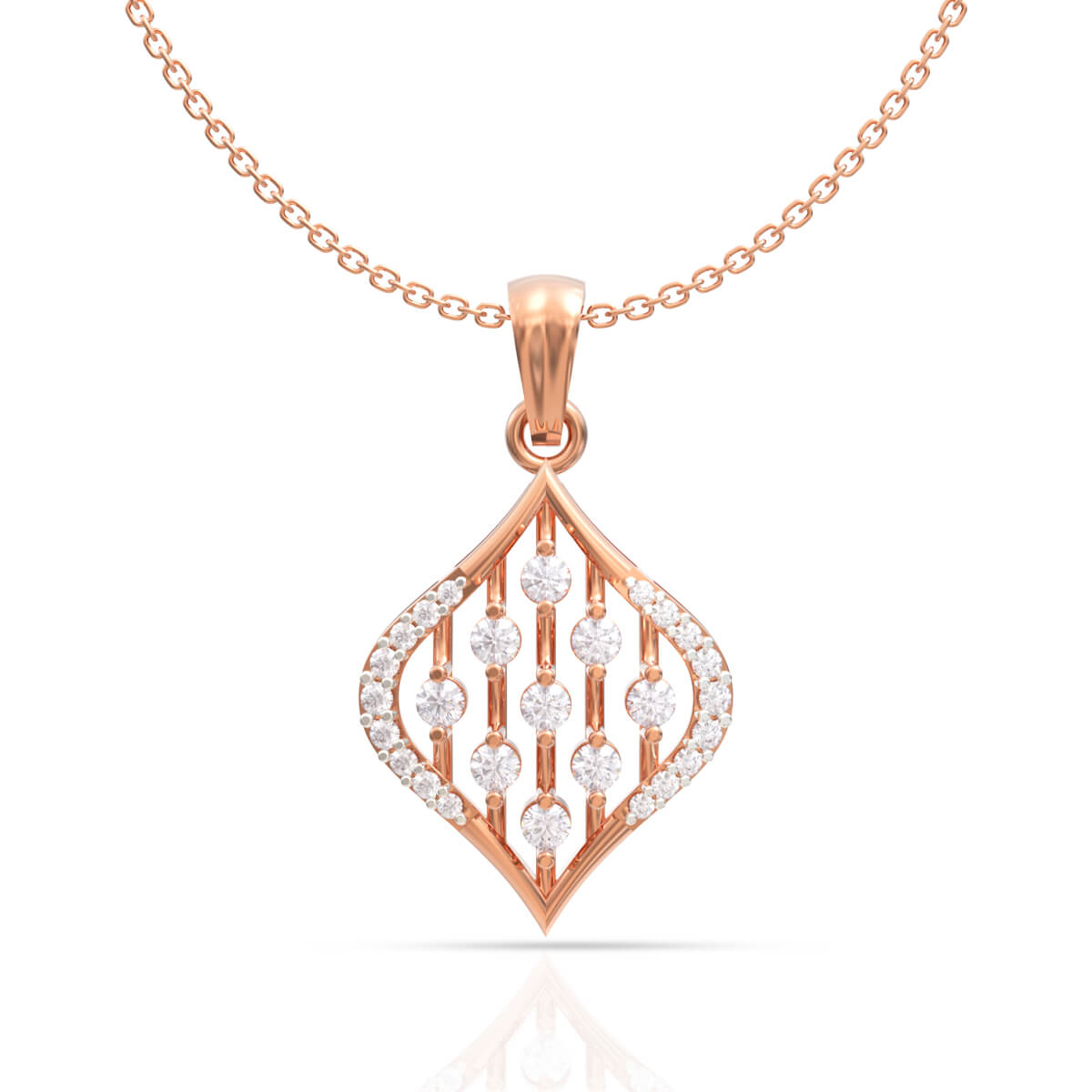Alluring Dazzle Diamond Rose Gold Pendant