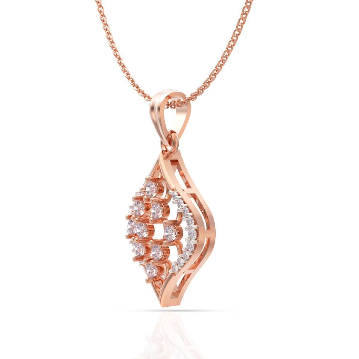 Alluring Dazzle Diamond Rose Gold Pendant