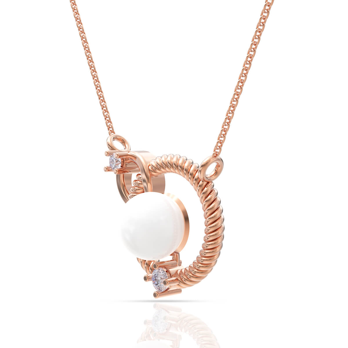 Refined Dazzle Diamond Rose Gold Pendant