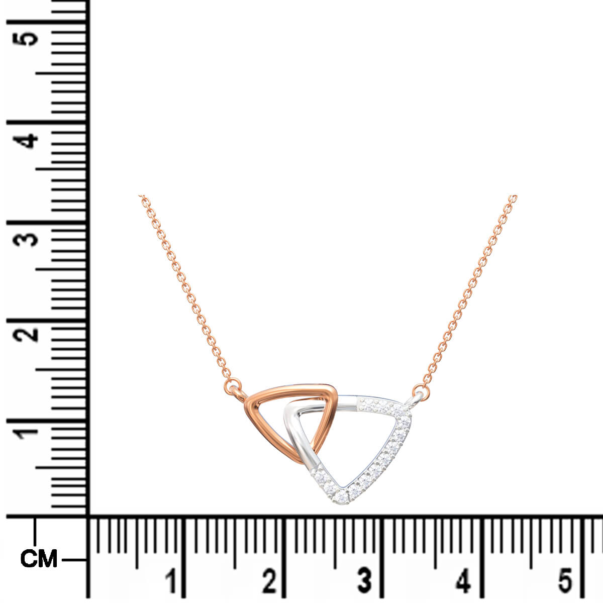 Modern Trigonal Shine Diamond Pendant Set