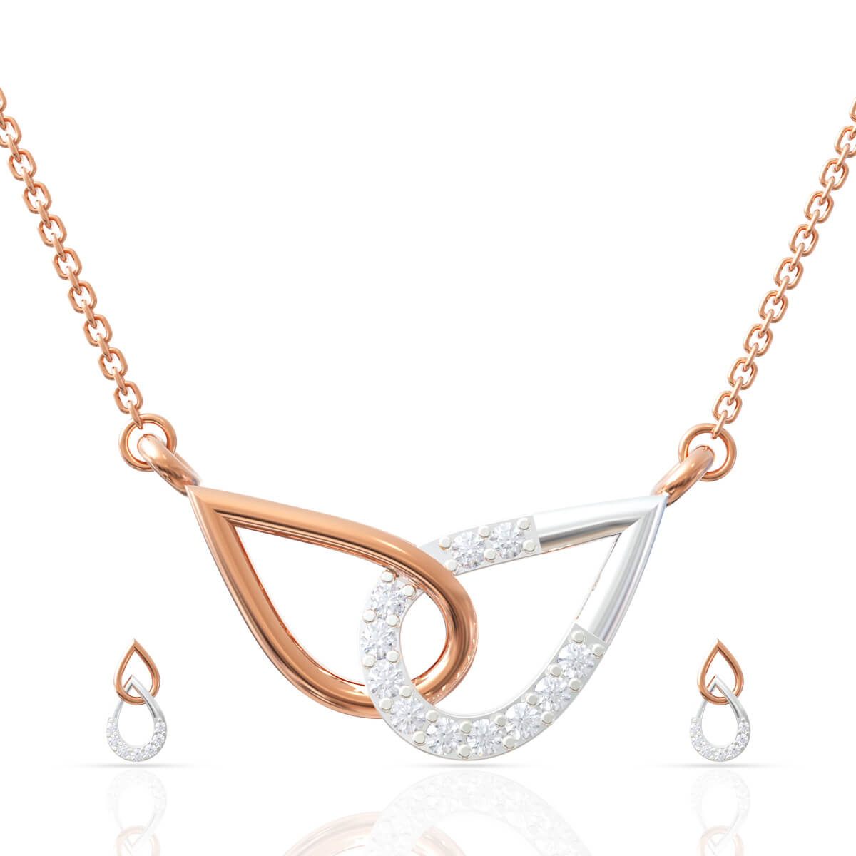 Modern Dazzle Diamond Pendant Set