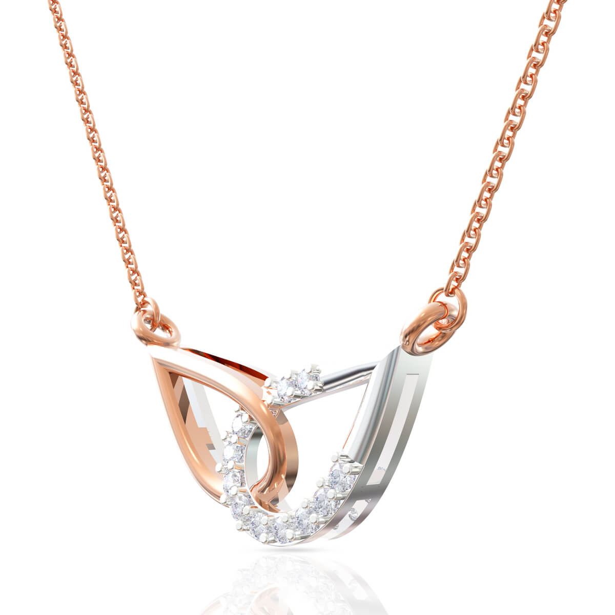 Modern Dazzle Diamond Rose Gold Pendant
