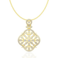 Snowflake Shimmer Gold Pendant for Women