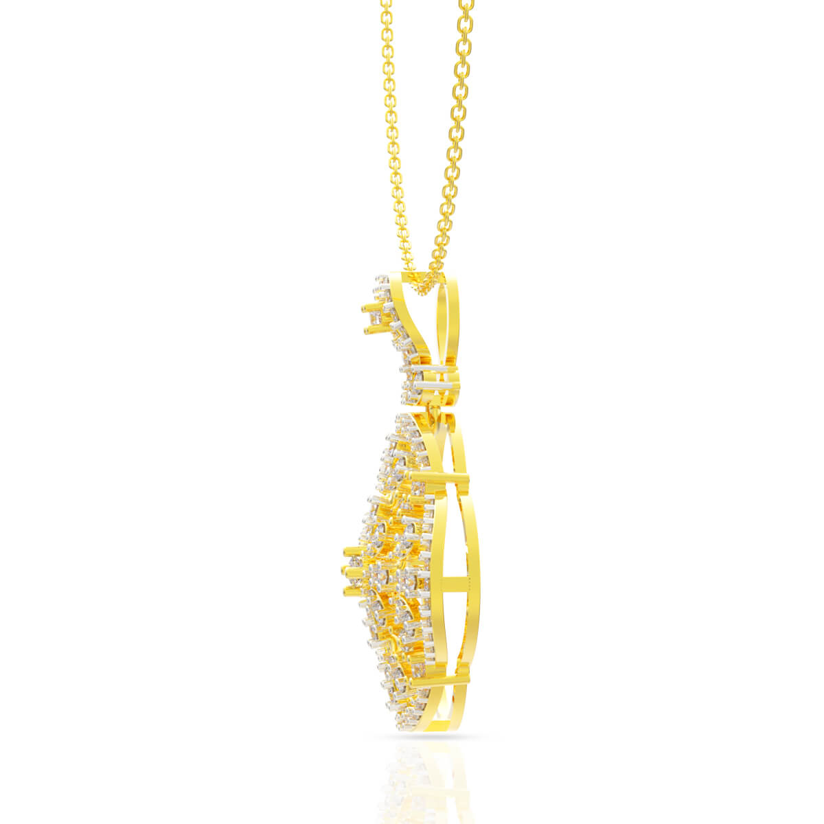 Snowflake Shimmer Gold Pendant for Women
