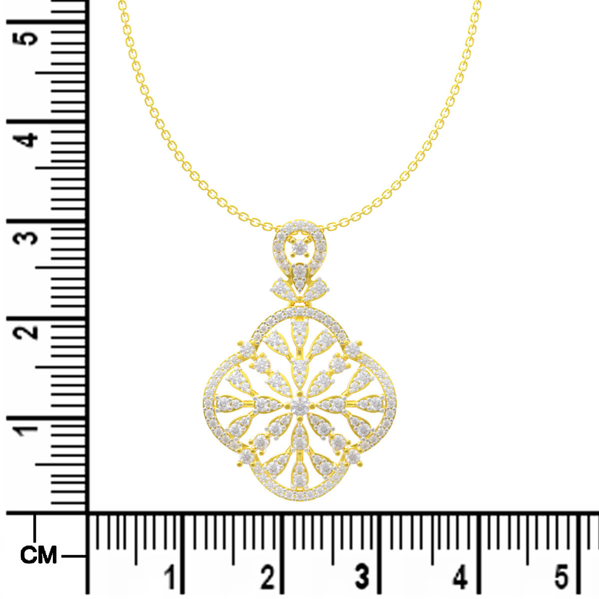 Snowflake Shimmer Gold Pendant for Women