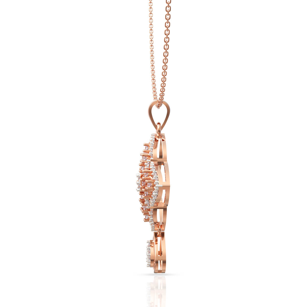 Rose Gold Clover Dazzle Diamond Pendant Set