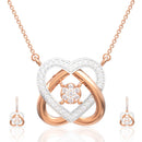 Enigmatic Heart Dazzle Diamond Pendant Set
