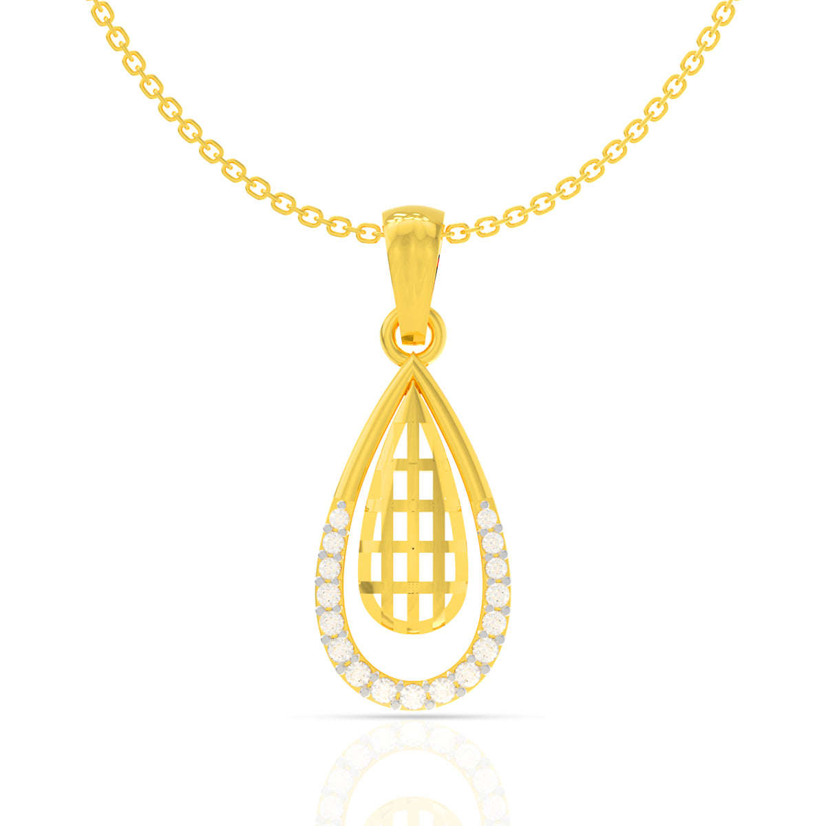 Stylish Posh 18K Diamond Pendant