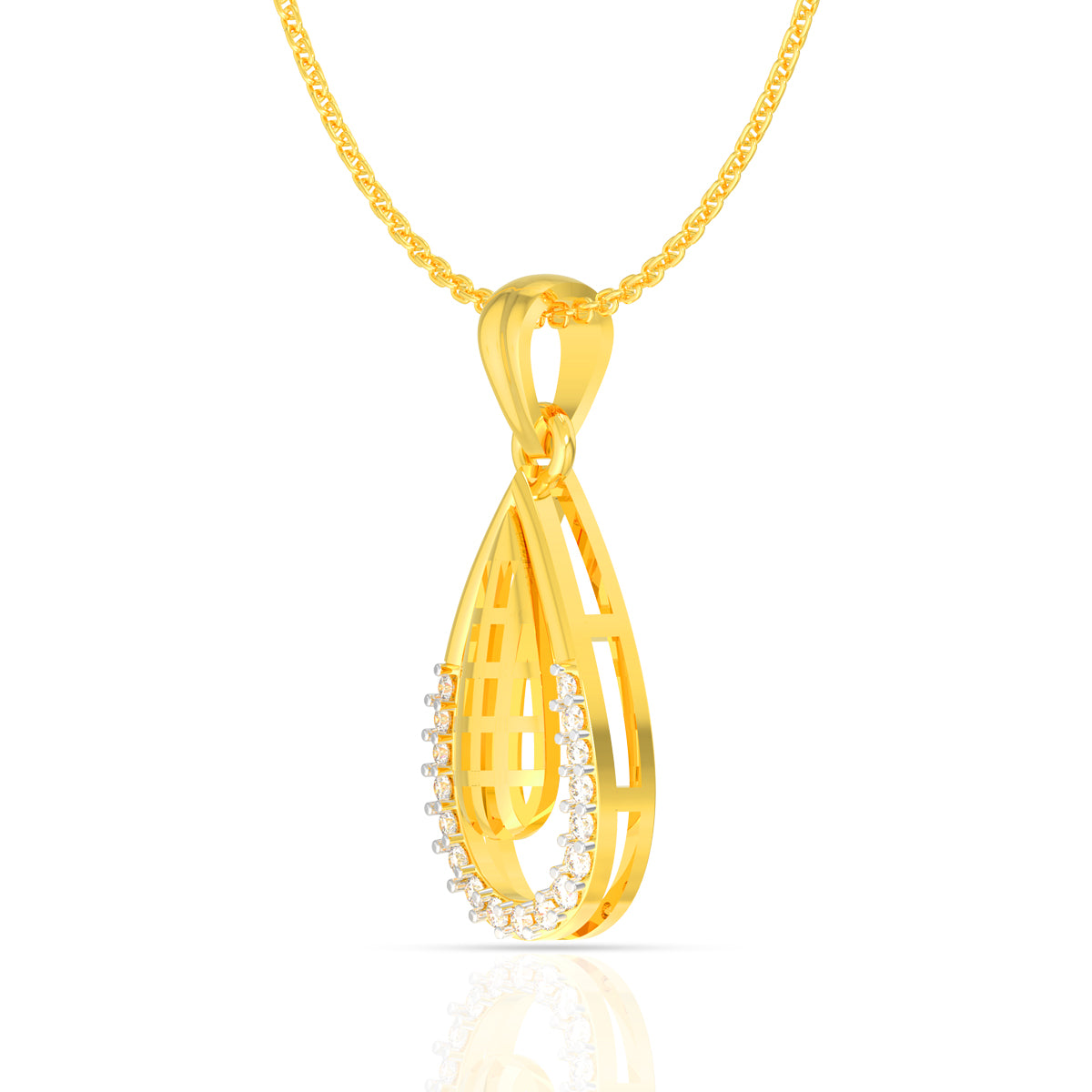 Stylish Posh 18K Diamond Pendant