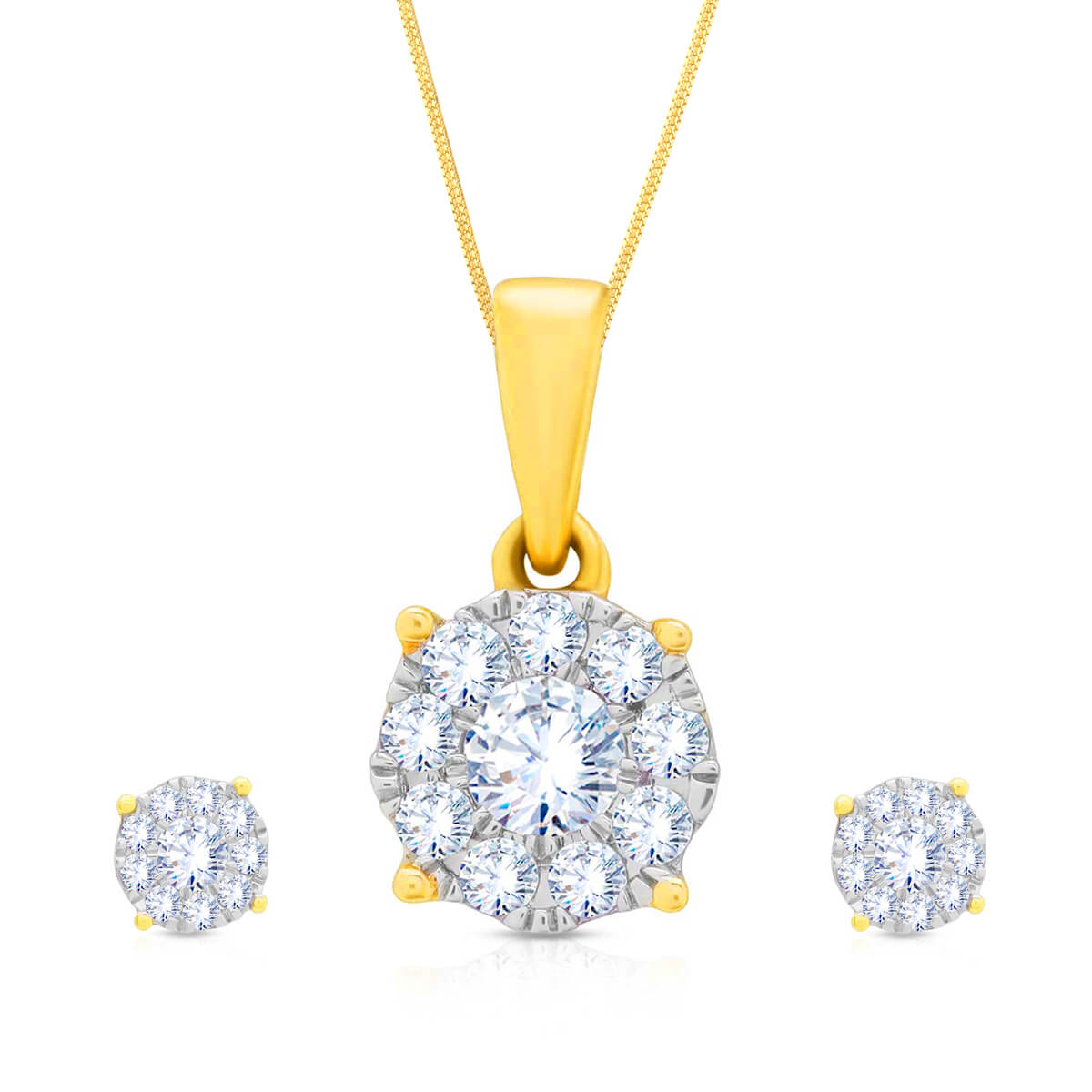 Radiant Orbs Diamond Pendant Set