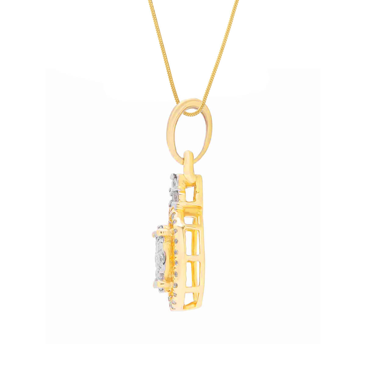 Dazzling Oval Diamond Pendant Set