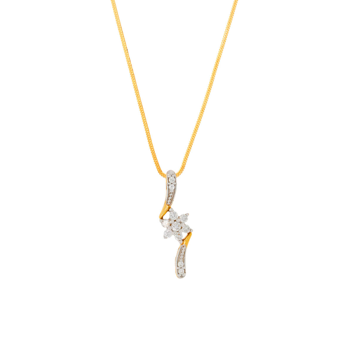 Dainty Floral Diamond Pendant