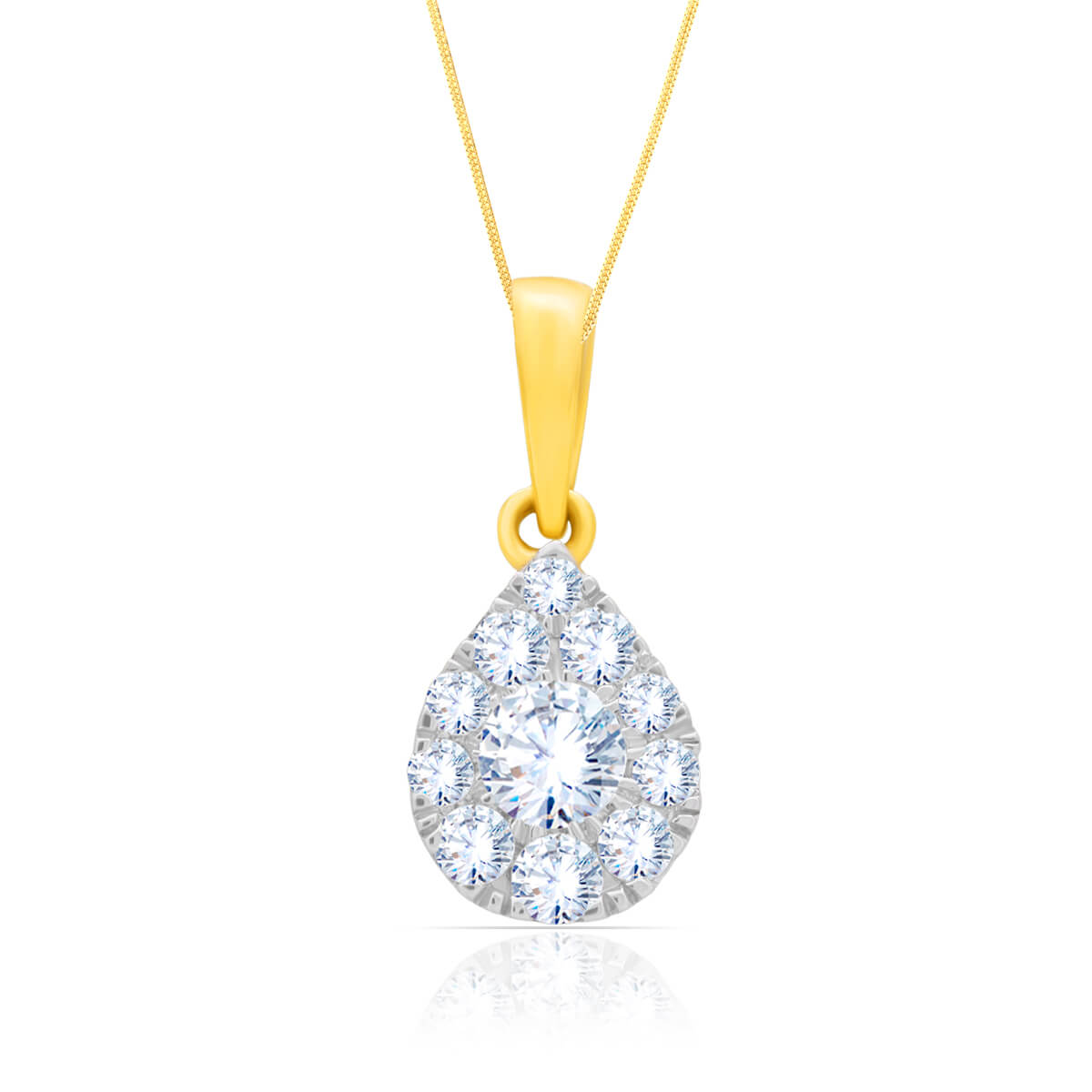 Sparkling Dew Drop Diamond Pendant Set