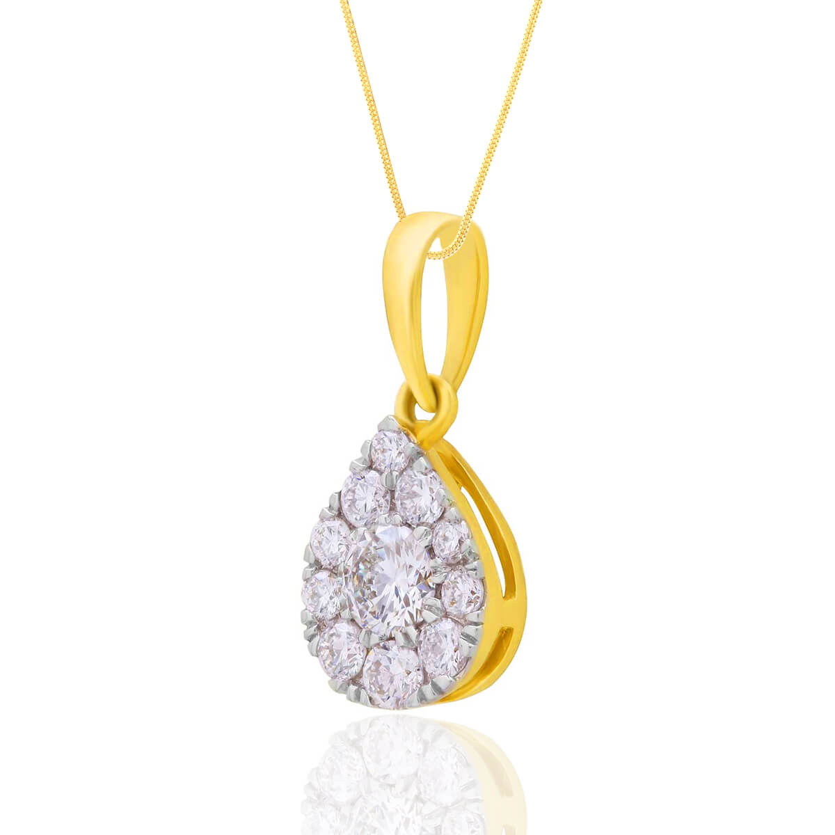 Sparkling Dew Drop Diamond Pendant Set