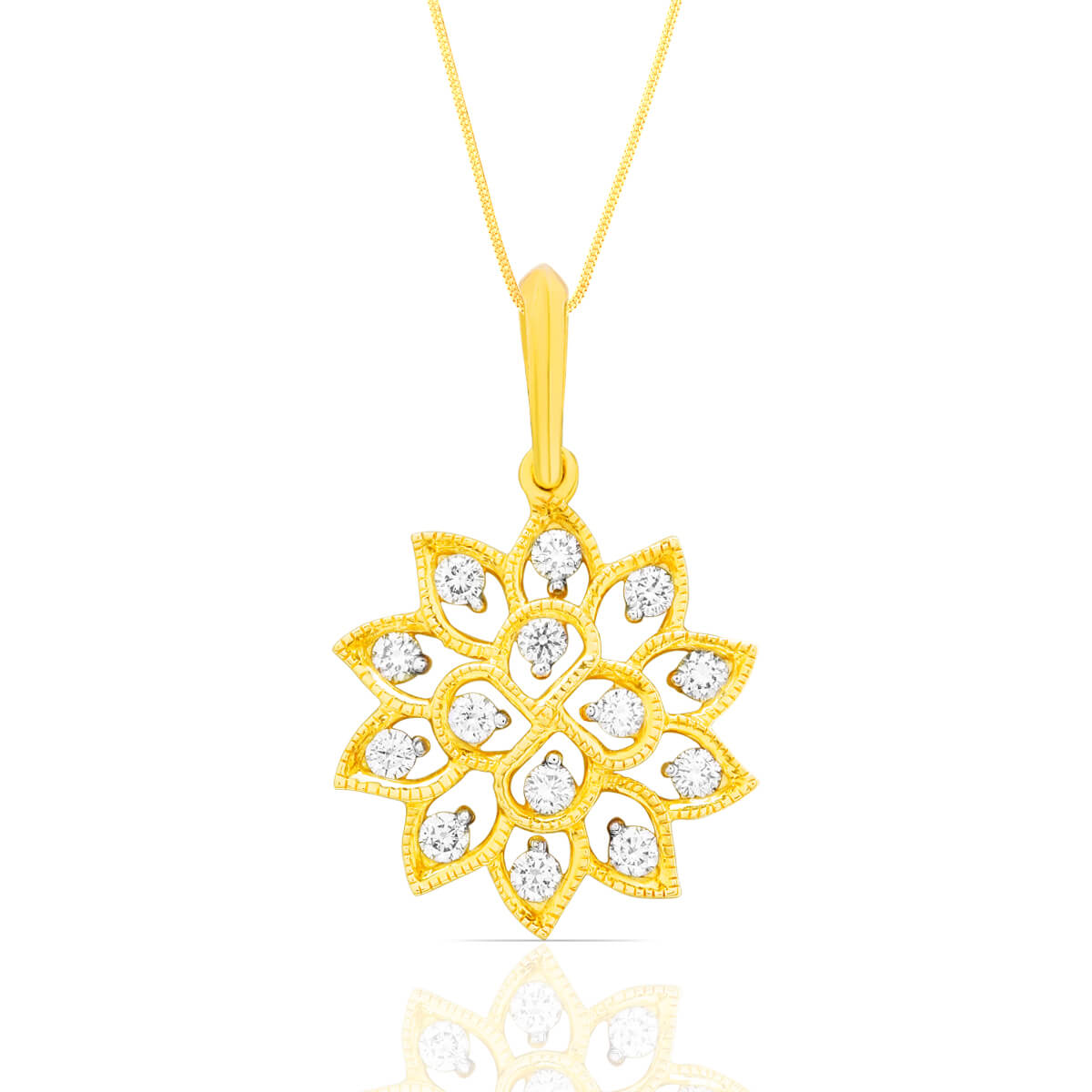 Sunbeam Floral Radiance Diamond Pendant Set
