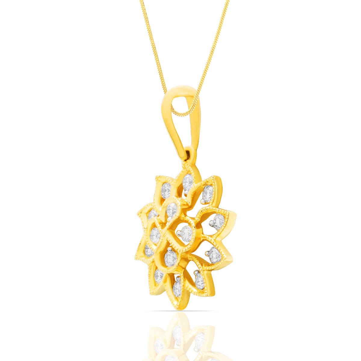 Sunbeam Floral Radiance Diamond Pendant Set