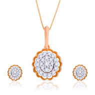Classical Flora Dazzle Diamond Pendant Set