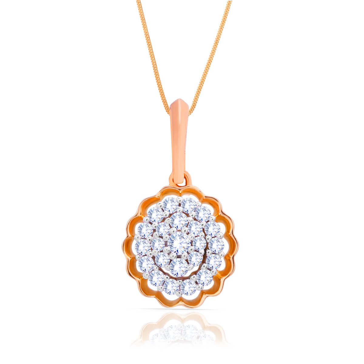 Classical Flora Dazzle Diamond Pendant Set