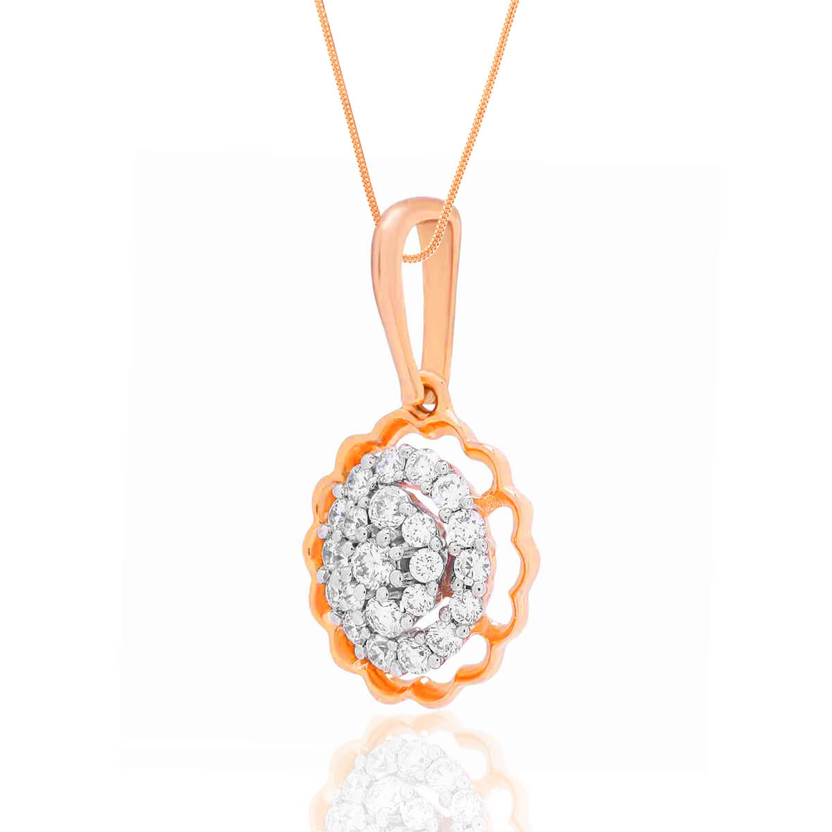 Classical Flora Dazzle Diamond Pendant Set