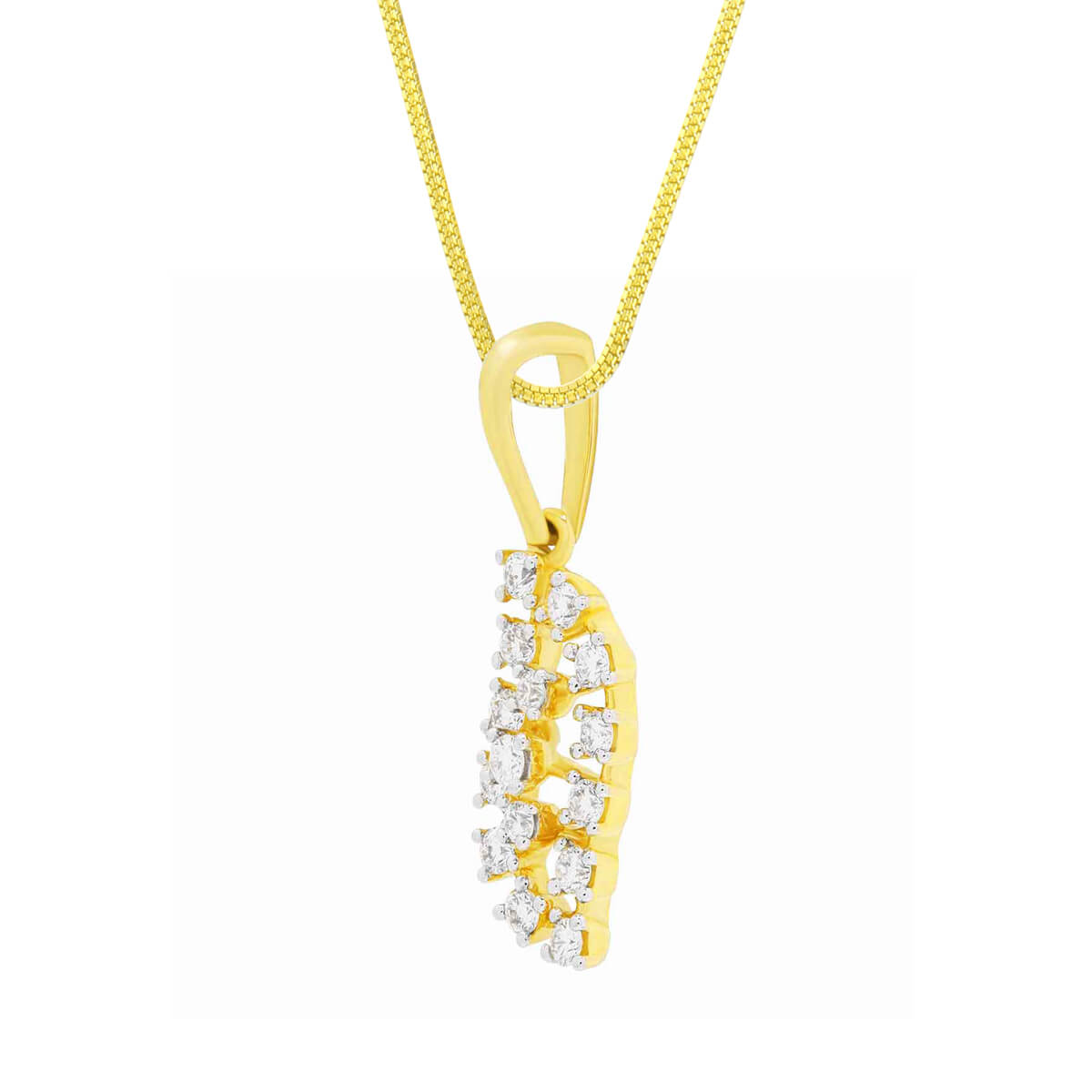 Shimmering Foliage Diamond Pendant Set