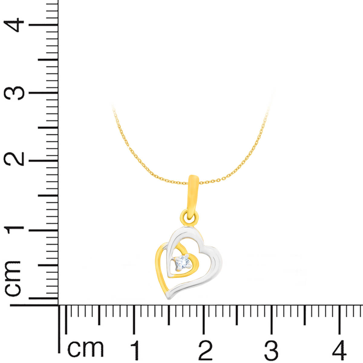 Heart In Heart Glow Diamond Pendant with Chain