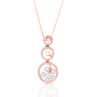 Aesthetic Floral Diamond Rose Gold Pendant