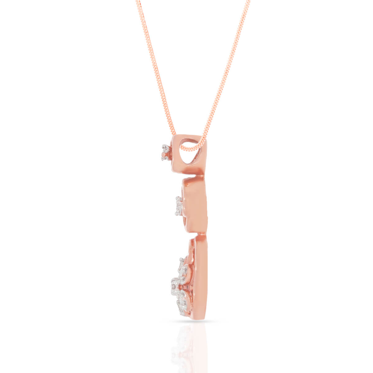 Aesthetic Floral Diamond Rose Gold Pendant