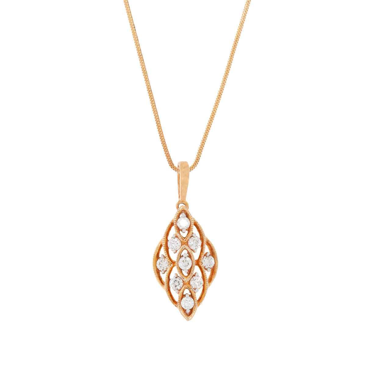 Graceful Sparke Diamond Rose Gold Pendant