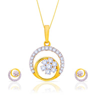 Dazzling Flora in Orbs Diamond Pendant Set