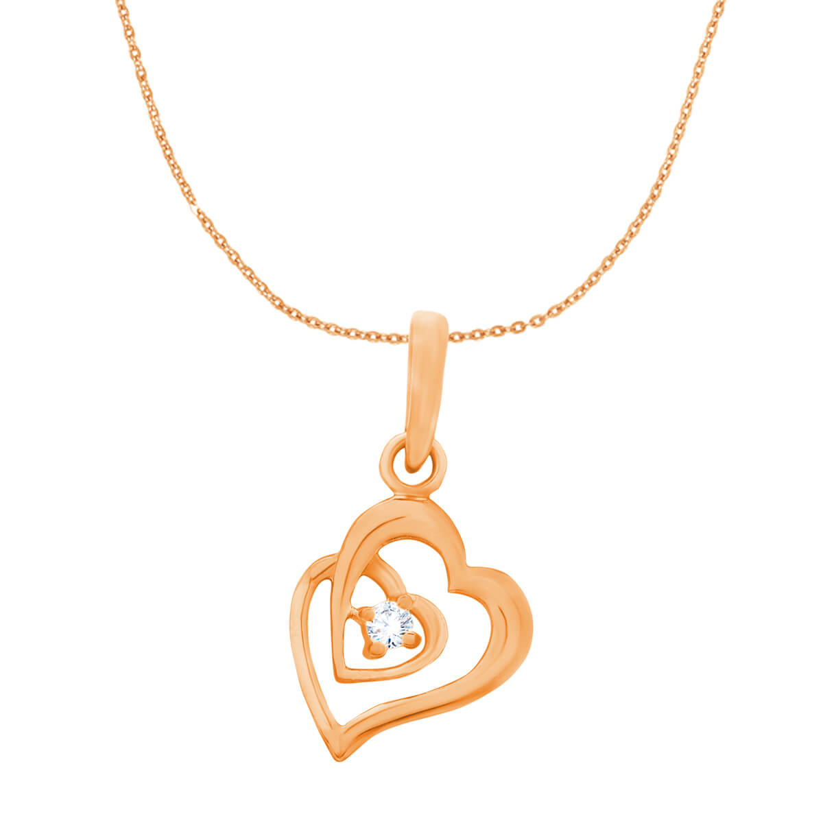 Graceful Hearts Diamond Rose Gold Pendant