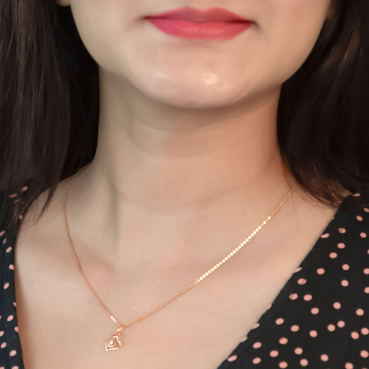 Graceful Hearts Diamond Rose Gold Pendant