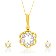 Simple Charm Dazzle Diamond Pendant Set