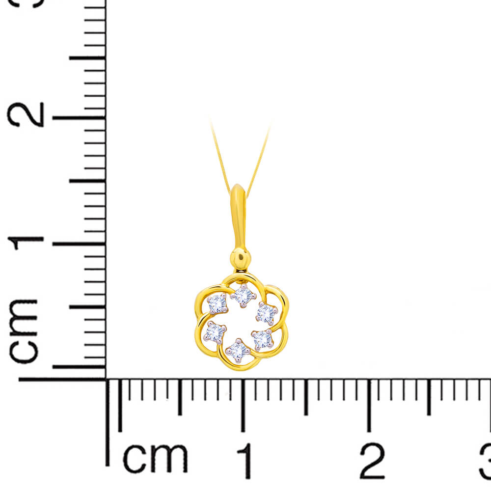 Simple Charm Dazzle Diamond Pendant Set