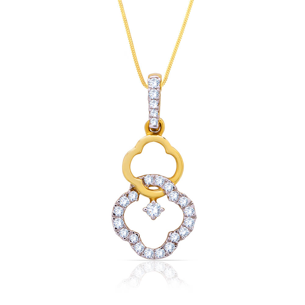 Petite Clover Dazzle Diamond Pendant Set
