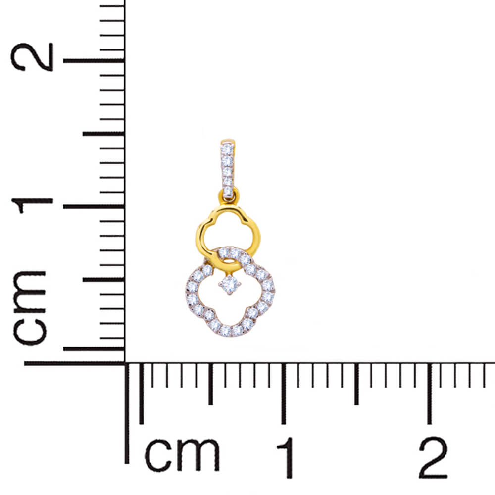 Petite Clover Dazzle Diamond Pendant Set