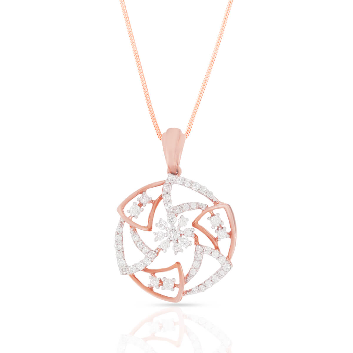 Modern Starry Glow Diamond Rose Gold Pendant