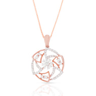 Modern Starry Glow Diamond Rose Gold Pendant